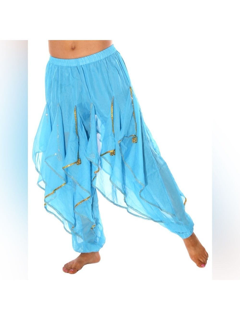 Vibrant Blue Sequin Bollywood / Belly‎ Dance Harem Pants